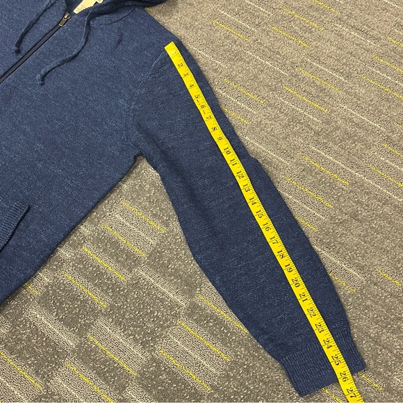 LL Bean Full Zip Hoodie Mens XL Regular Blue Drawstring Pockets Organic Cotton - Picture 9 of 10